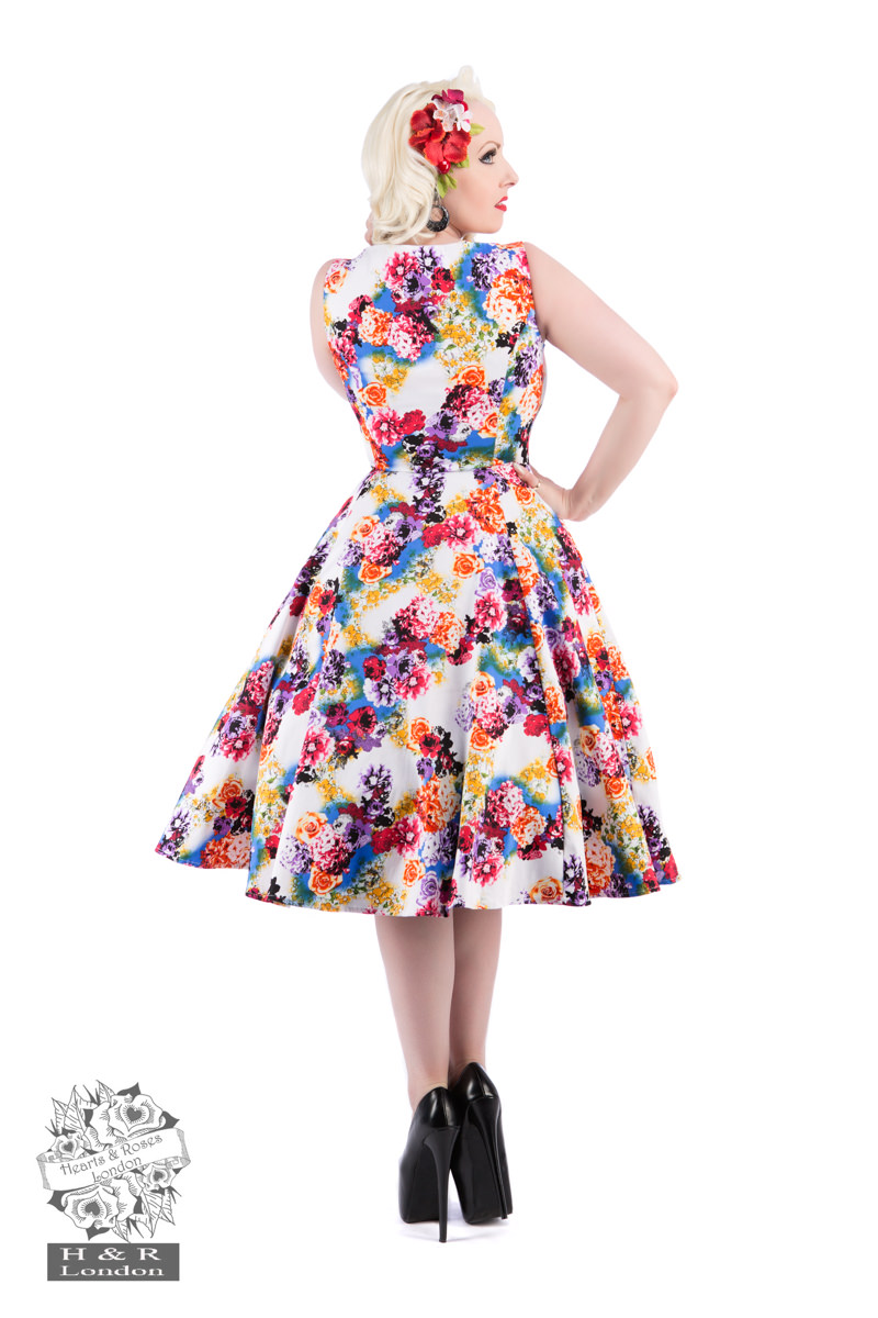 50s Georgina Floral Swing Dress